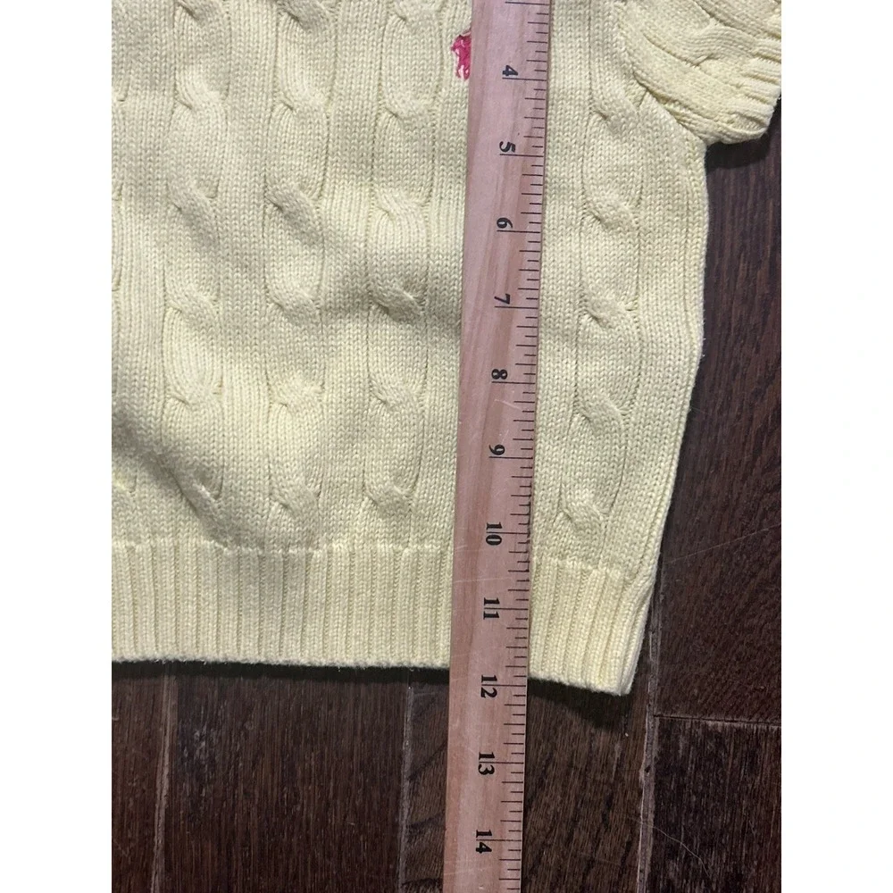 Ralph Lauren Girls Cable-Knit Cotton Short Sleeve Puff Sleeve 2T Sweater Vintage